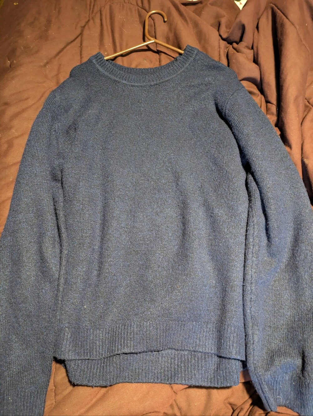 VINTAGE NAVY Deep‎ Blue  CREW NECK KNIT PULLOVER 🧶